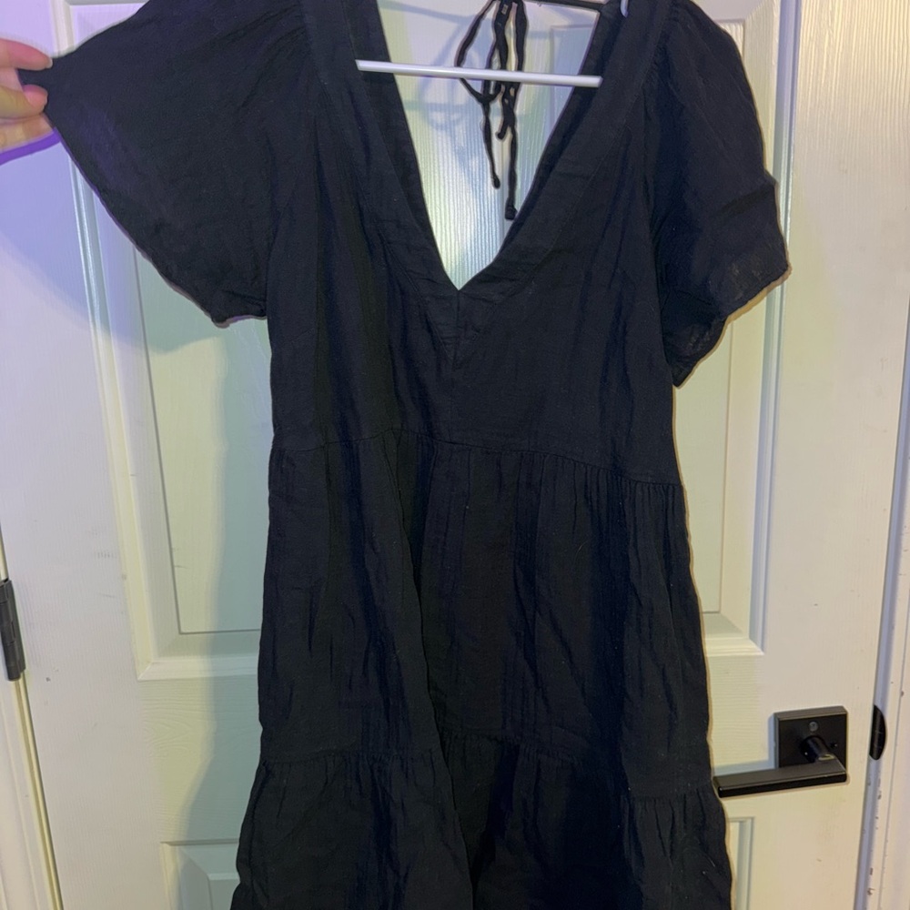 Elegant Black V-Neck Dress